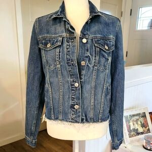 Lightly Worn - GAP - Womens Distressed Jean Jacket, Size Small